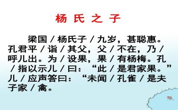 杨氏之子,教案5篇